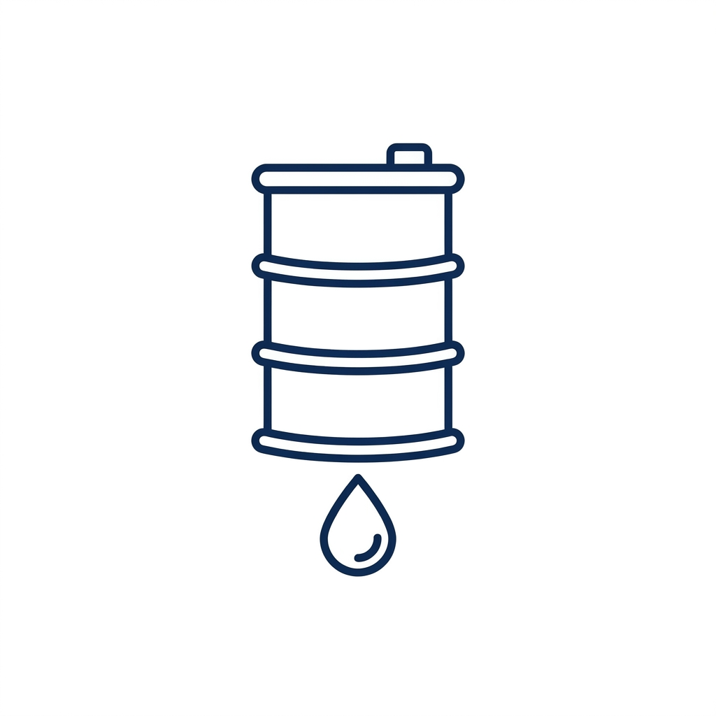 Water conservation and storage concept Line illustration of a water storage tank above a water droplet